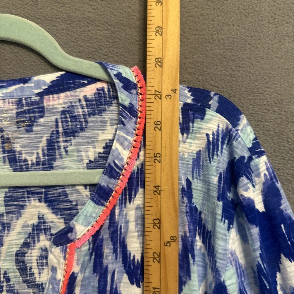 Lilly Pulitzer Kalissa Knit Tunic Top Size XL Blue Skipped a Beach Resort Preppy - Picture 7 of 10